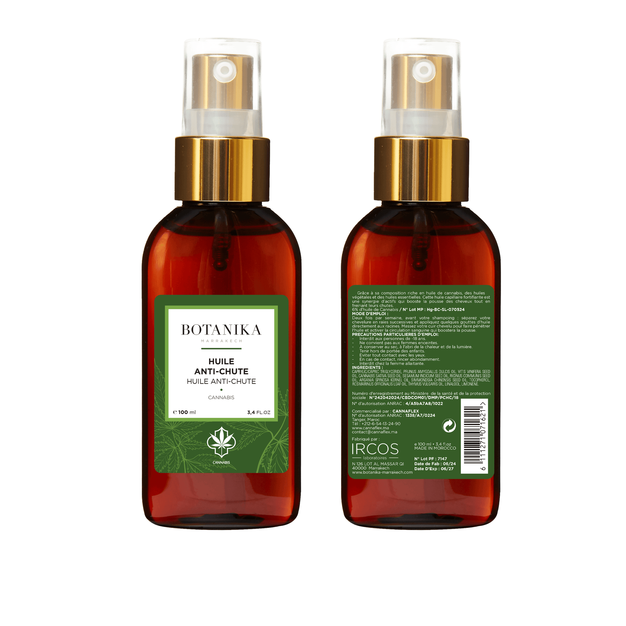 Huile CANNAFLEX CBD Anti-Chute 100ml capillaire anti-chute cheveux anti-chute CBD fortification 100ml huile ricin biotine huiles végétales vitamines - novaparapharmacie