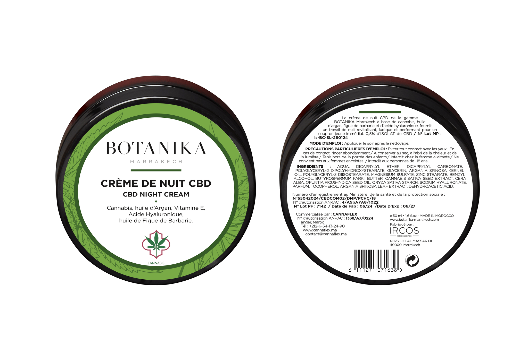 Crème CANNAFLEX CBD de Nuit Anti-Âge 50ml régénération raffermissement cannabis - novaparapharmacie
