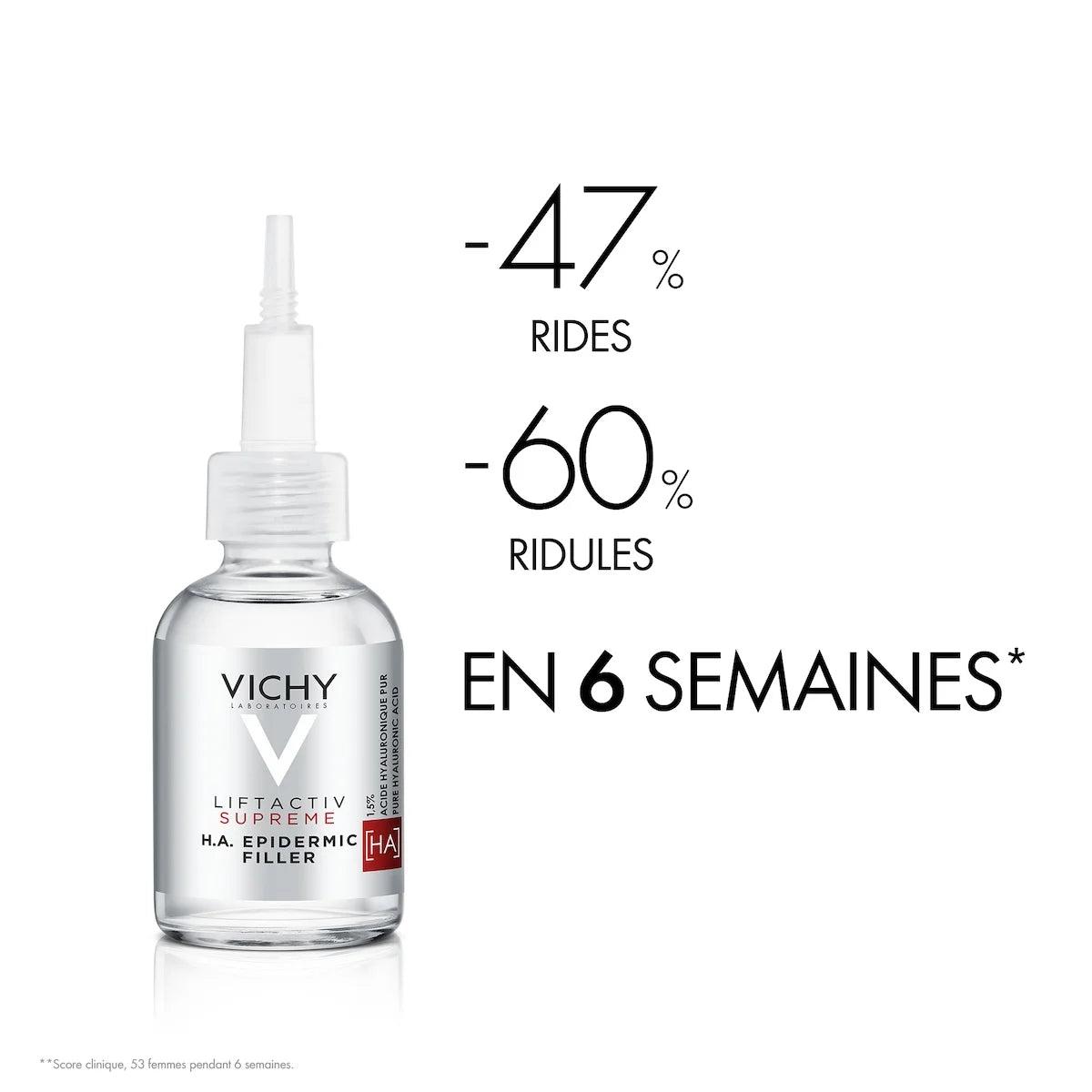 VICHY Liftactiv Suprême H.A. résultats cliniques sérum anti-âge acide hyaluronique rides fermeté efficacité prouvée - novaparapharmacie