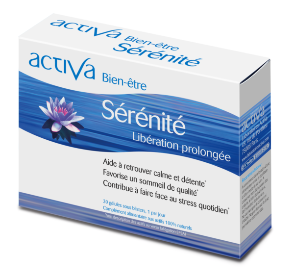 ACTIVA Bien-Être Sérénité complément stress anxiété relaxation rhodiola passiflore mélisse - novaparapharmacie