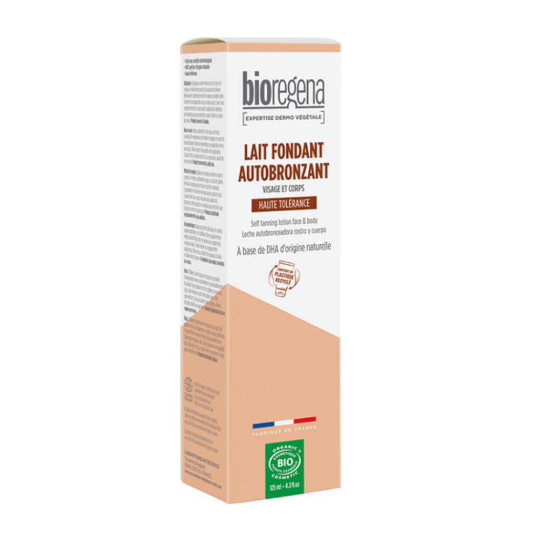 Bioregena Lait Fondant Autobronzant 125ml soin corps autobronzant naturel bio hâle progressif hydratant - novaparapharmacie