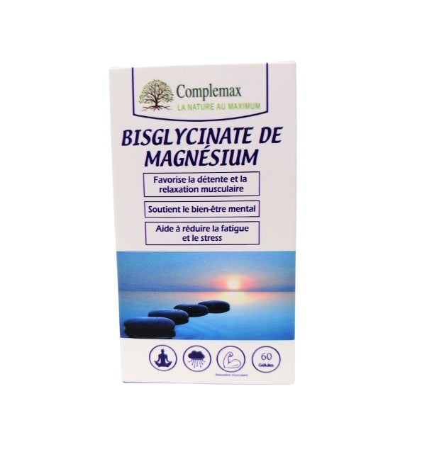 COMPLEMAX Bisglycinate de Magnésium 60 Gélules stress sommeil muscles énergie haute absorption - novaparapharmacie