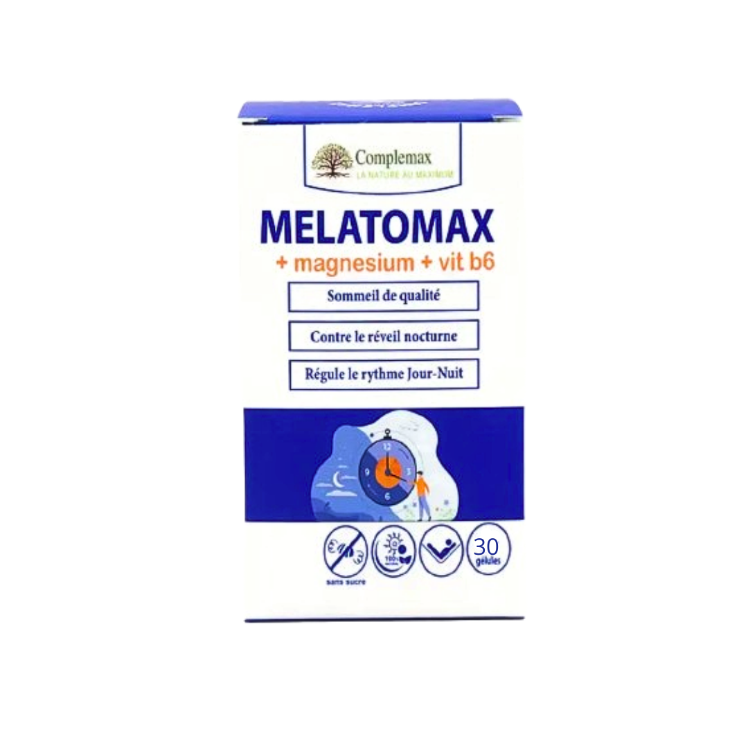 COMPLEMAX Melatomax Mélatonine Magnésium B6 30 Gélules sommeil endormissement récupération triple action - novaparapharmacie