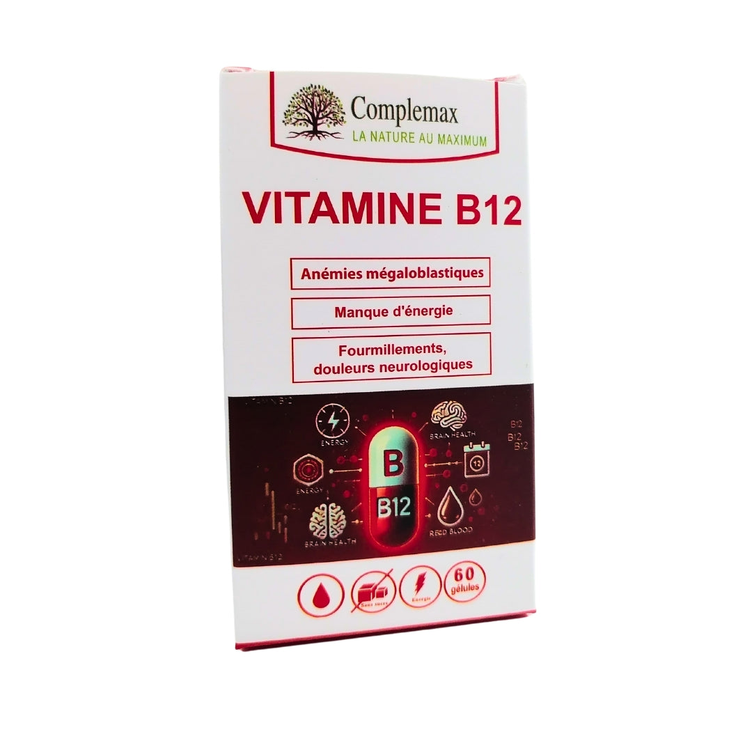COMPLEMAX Vitamine B12 60 Gélules énergie système nerveux immunité vitalité - novaparapharmacie
