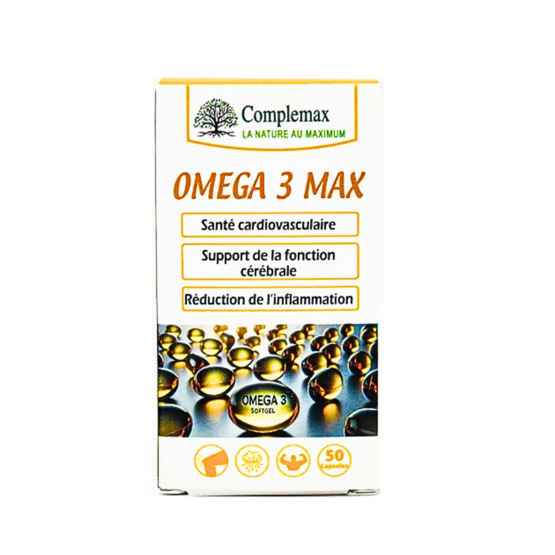 COMPLEMAX Omega3 Max 50 Gélules complément oméga-3 EPA DHA santé cardiovasculaire fonction cérébrale - novaparapharmacie