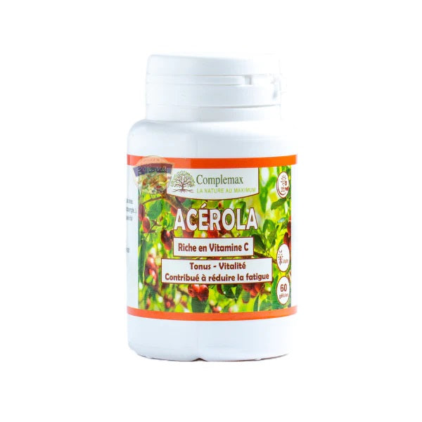 Boîte gélules Complemax Acerola 500mg vitamine C naturelle 60 gélules