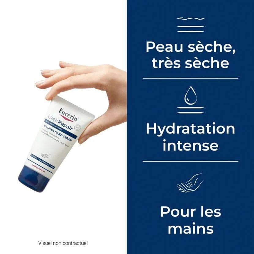 Crème mains Eucerin UreaRepair PLUS 5% Urée hydratation mains sèches Nova Parapharmacie Maroc Casablanca