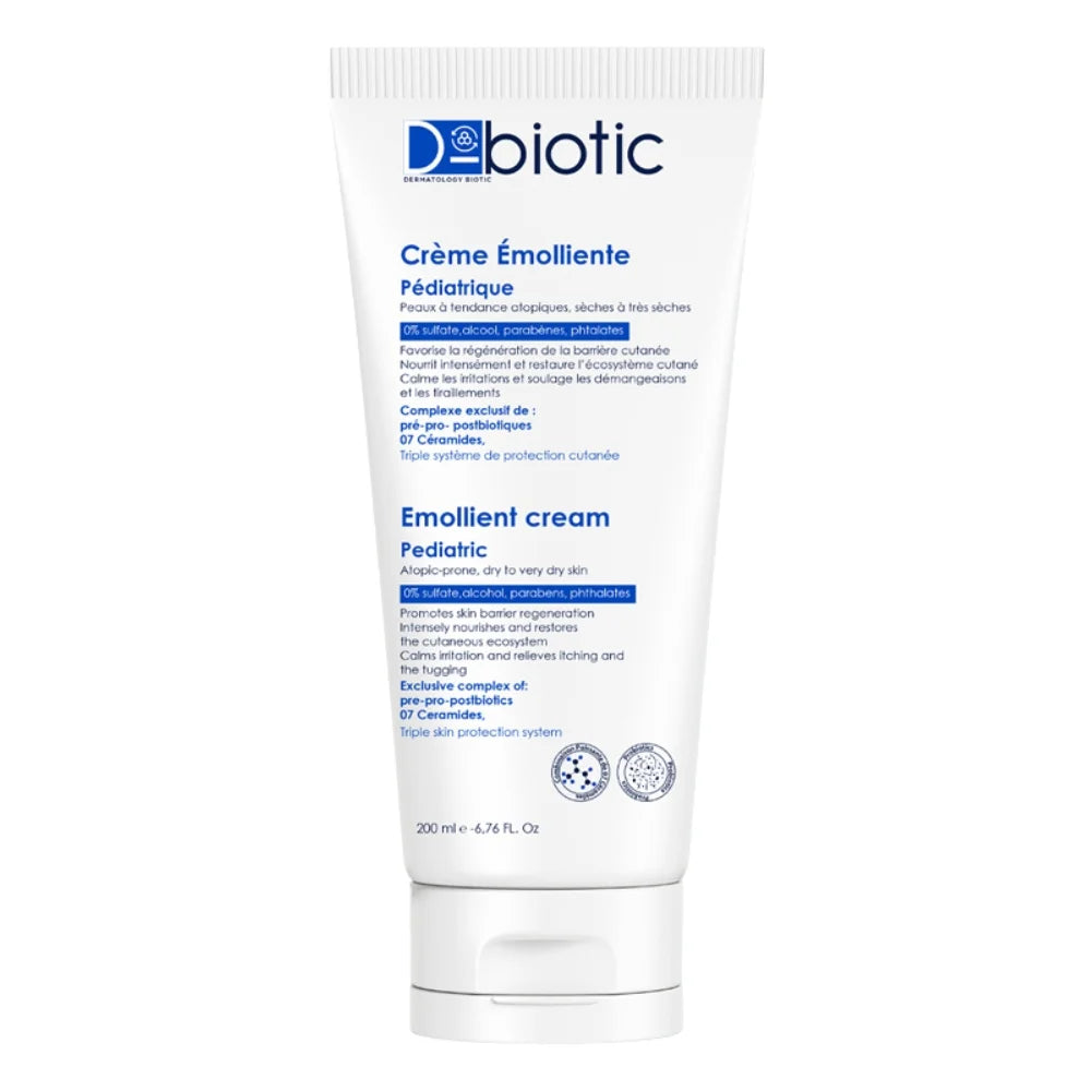 D-BIOTIC Crème Émolliente Pédiatrique 200ml crème hydratante bébé enfant probiotiques émolliente probiotiques pédiatrique barrière cutanée peaux atopiques - novaparapharmacie