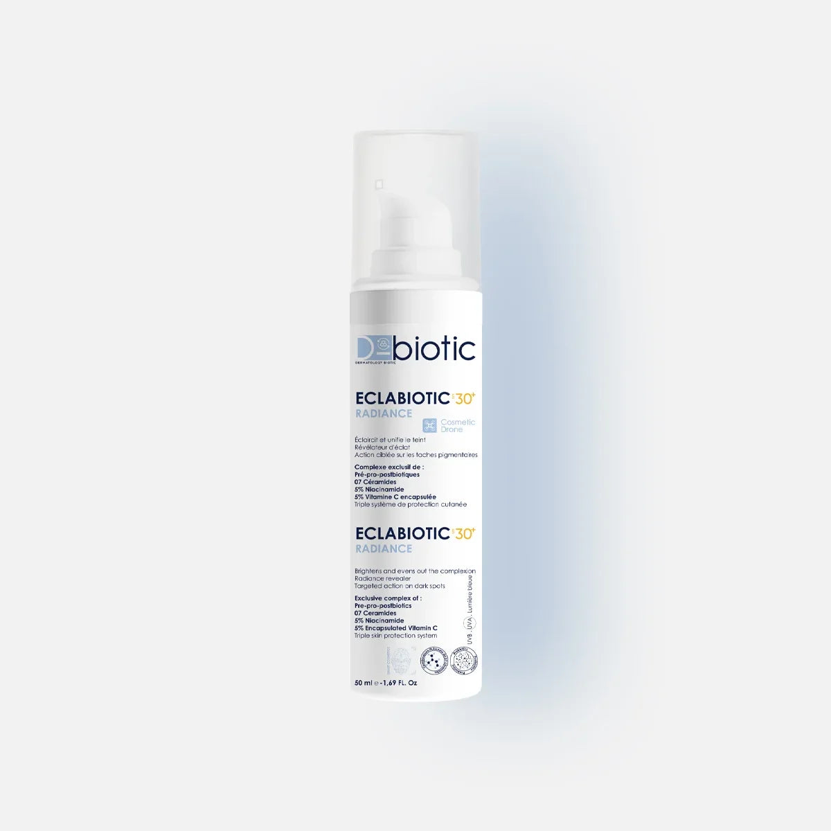 D-BIOTIC Eclabiotic Radiance SPF30+ 50ml crème éclat protection solaire probiotiques éclat radiance probiotiques SPF 30+ 2en1 UVA UVB - novaparapharmacie
