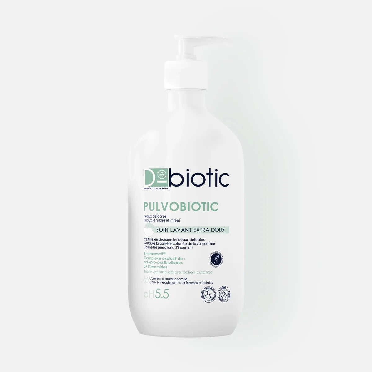 D-BIOTIC Pulvobiotic Soin Lavant Extra-Doux pH 5.5 500ml gel douche peaux sensibles probiotiques - novaparapharmacie