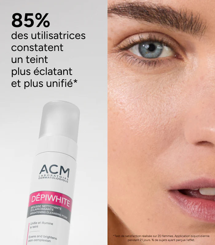ACM Dépiwhite résultats cliniques mousse nettoyante éclaircissante éclat unifiant anti-taches pigmentaires efficacité prouvée - novaparapharmacie