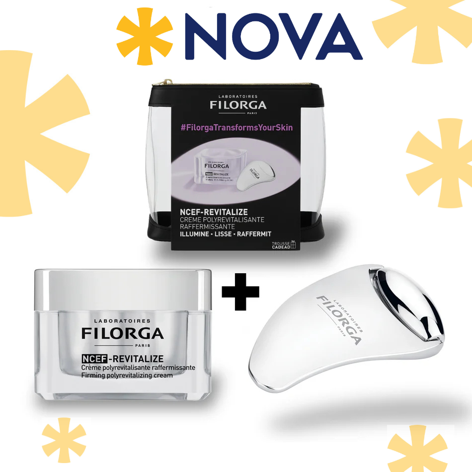 FILORGA Coffret NCEF Revitalize Crème Raffermissante 50ml Gua Sha Roller Trousse coffret raffermissant complet - novaparapharmacie