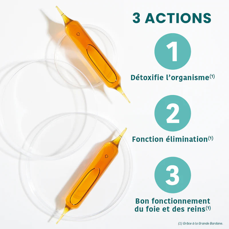 SANTAROME 20 Ampoules Détox BIO ingrédients bardane pissenlit romarin fumeterre frêne bourgeons - novaparapharmacie