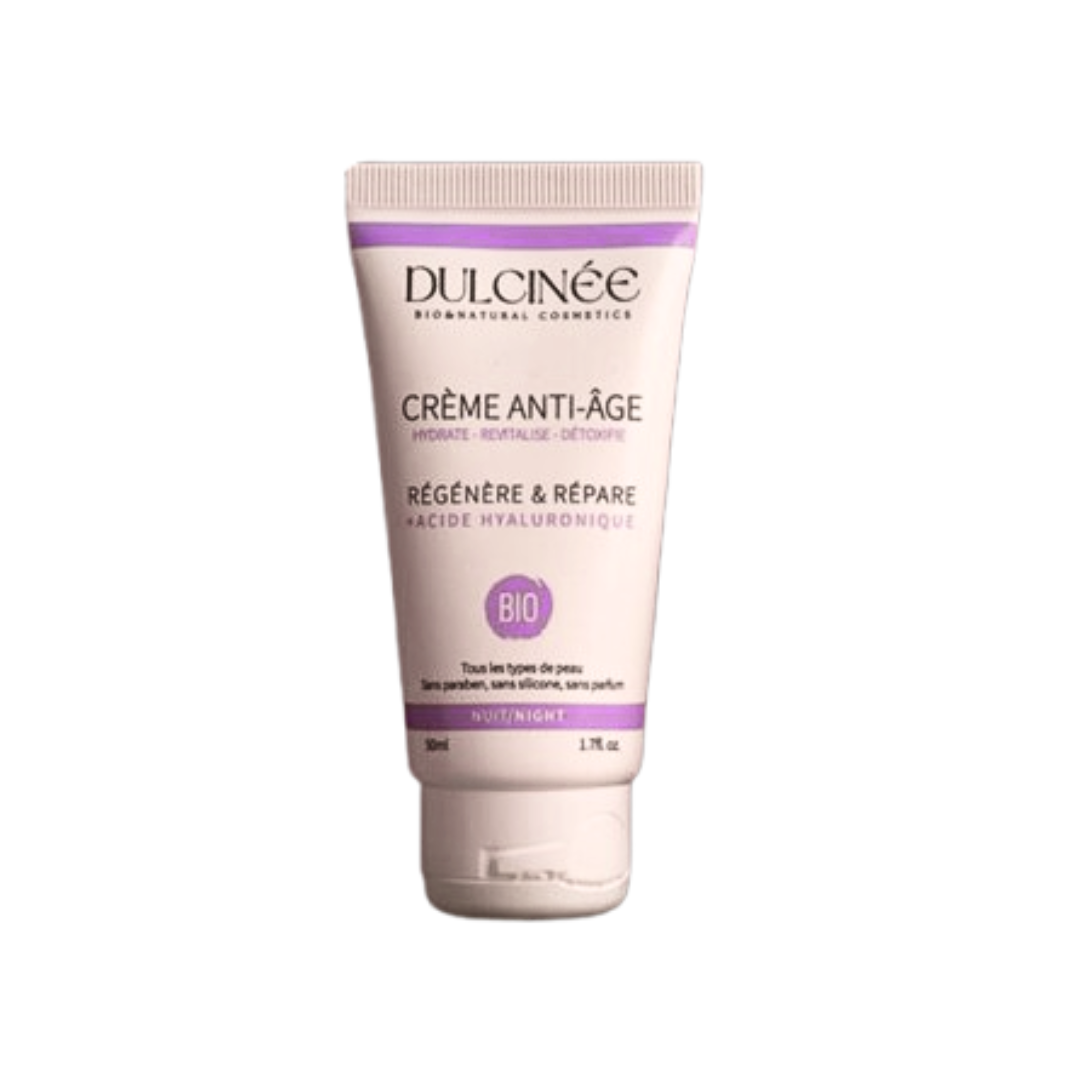 Dulcinee Crème de Nuit Anti-Âge Bio 50ml crème nuit visage bio anti-rides régénération naturelle éclat - novaparapharmacie