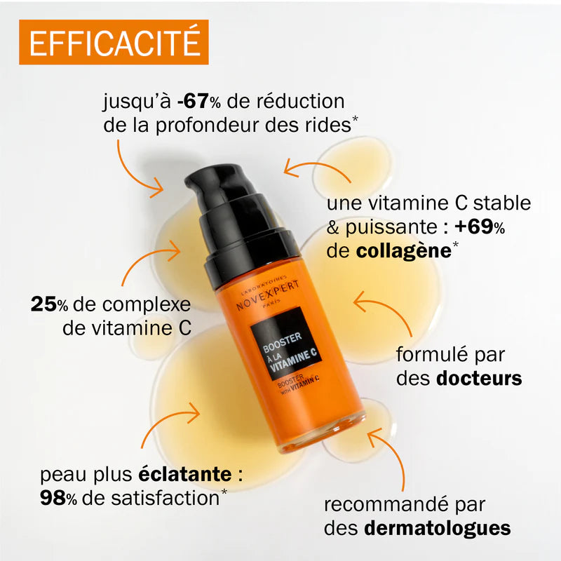 Formule Novexpert Duo Booster Éclat vitamine C pure antioxydants mousse flash hydratation éclat anti-âge - novaparapharmacie
