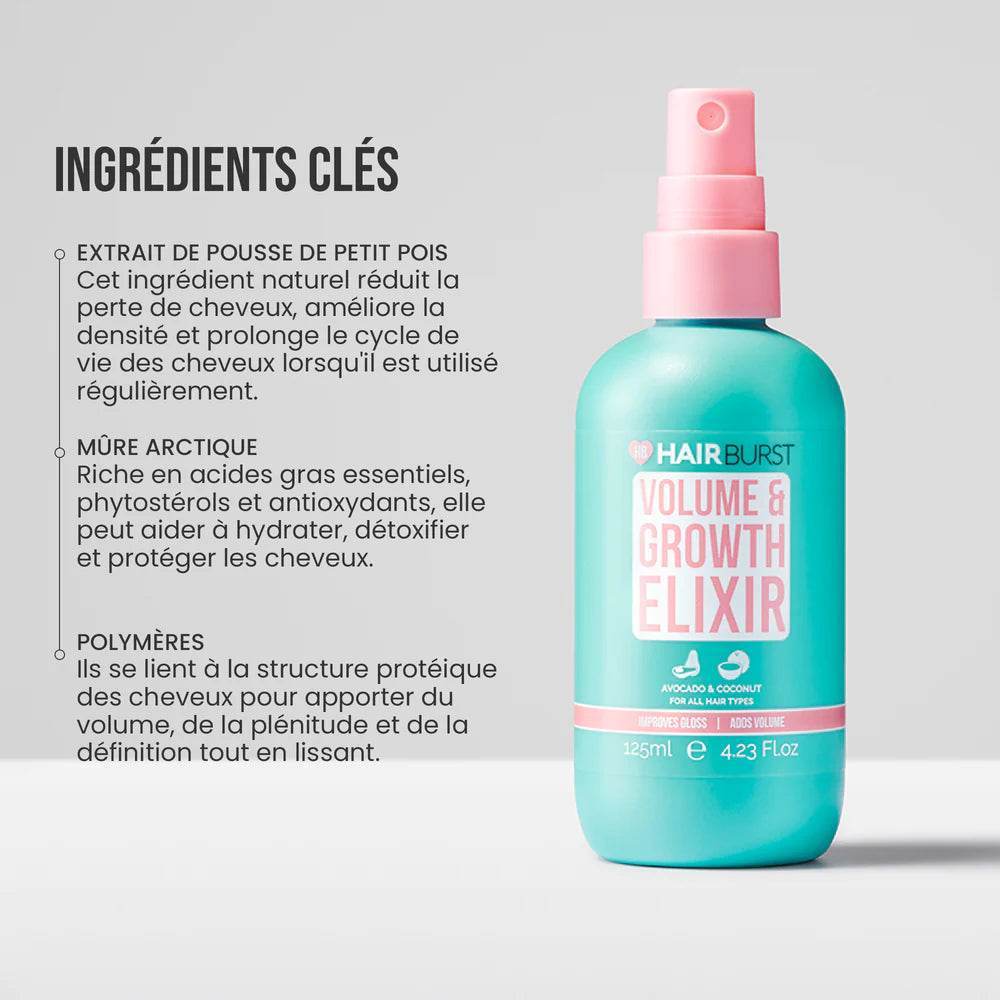 Hairburst elixir caractéristiques formule peptides capillaires actifs volumateurs vitamines fortifiantes huiles précieuses - novaparapharmacie