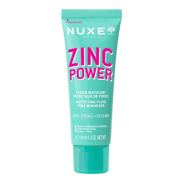 NUXE Zinc Power Fluide Matifiant Réducteur de Pores 40ml soin visage peaux grasses zinc power matifiant réducteur pores texture fluide légèreté - novaparapharmacie