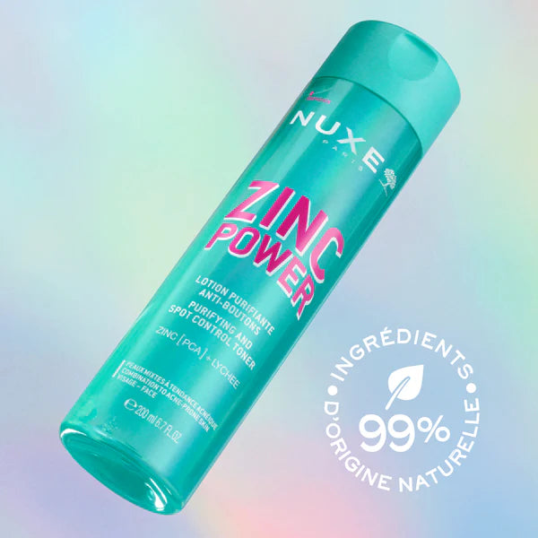 Tonique NUXE Zinc Power Lotion Purifiante résultats anti-boutons peaux grasses acnéiques - novaparapharmacie