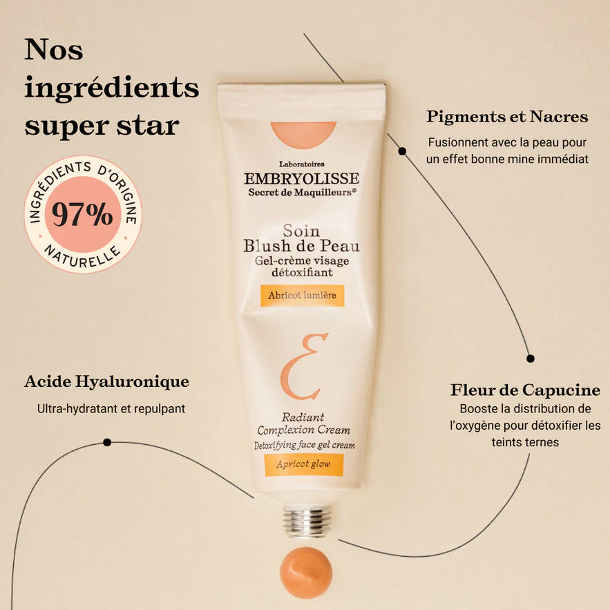 Embryolisse Soin Blush De Peau Abricot Lumière 30ml soin teinté hydratant éclat doré effet bonne mine - novaparapharmacie