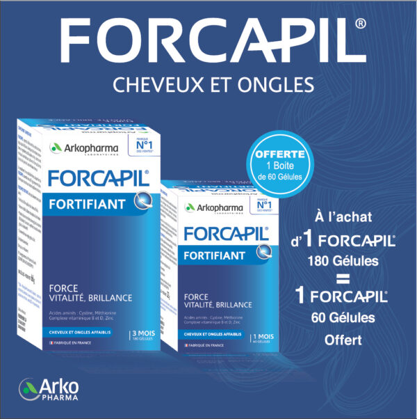 Forcapil Duo Pack 240 Gélules - Cheveux Ongles - Cure 8 Mois Novapara