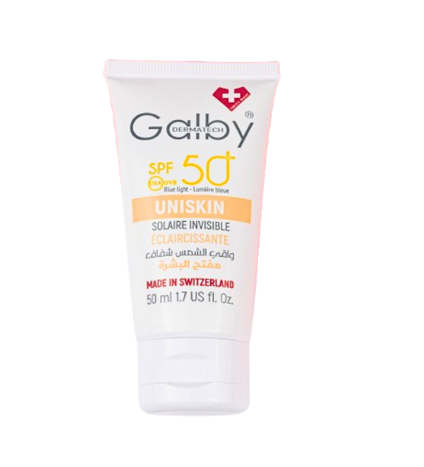 ⭐ Galby Uniskin Crème Solaire Invisible Éclaircissante SPF50+ Teint ...