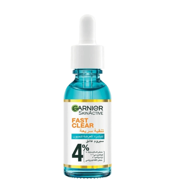 Garnier Fast Clear Booster Serum Acide Salicylique 15ml information acné peau grasse imperfections traitement ciblé  - novaparapharmacie