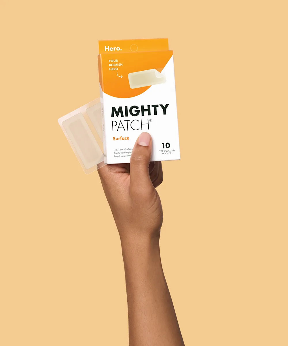 HERO Mighty Patch Surface 10 patchs anti-imperfections zones étendues format surface hydrocolloïde absorption optimale ultra-fin - novaparapharmacie