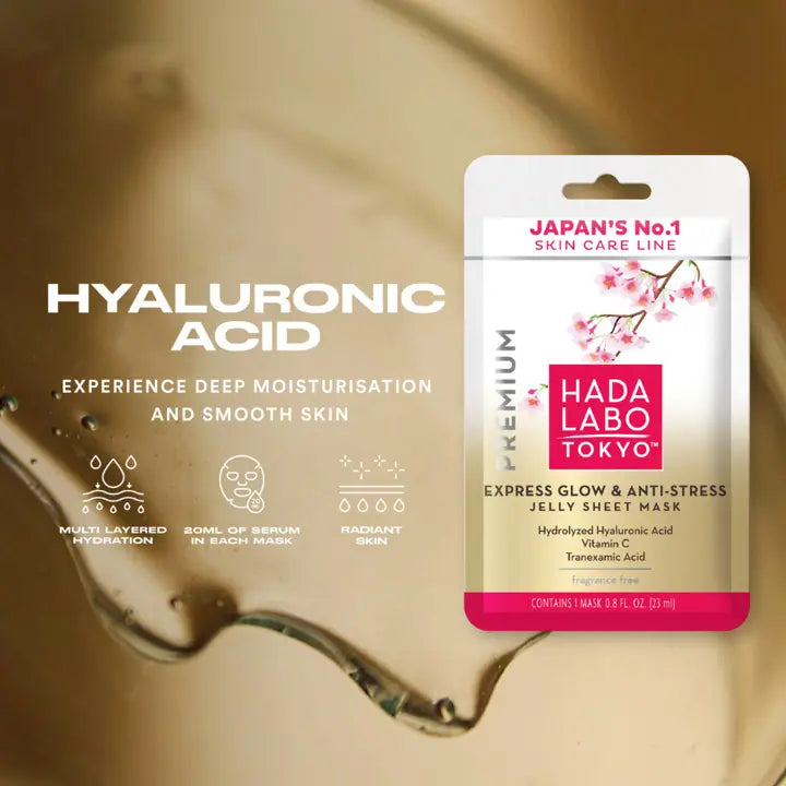 Masque tissu Hada Labo Japanese Premium Facial imbibé sérum concentré acide hyaluronique hydratant premium repulpant - novaparapharmacie