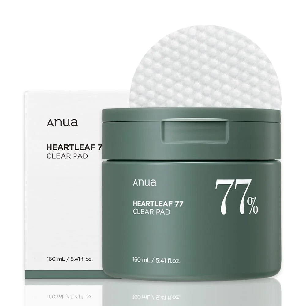 Anua HeartleaF 77 Clear Pad 160ml 70 pads exfoliants apaisants 77% Heartleaf double texture pores peaux - novaparapharmacie