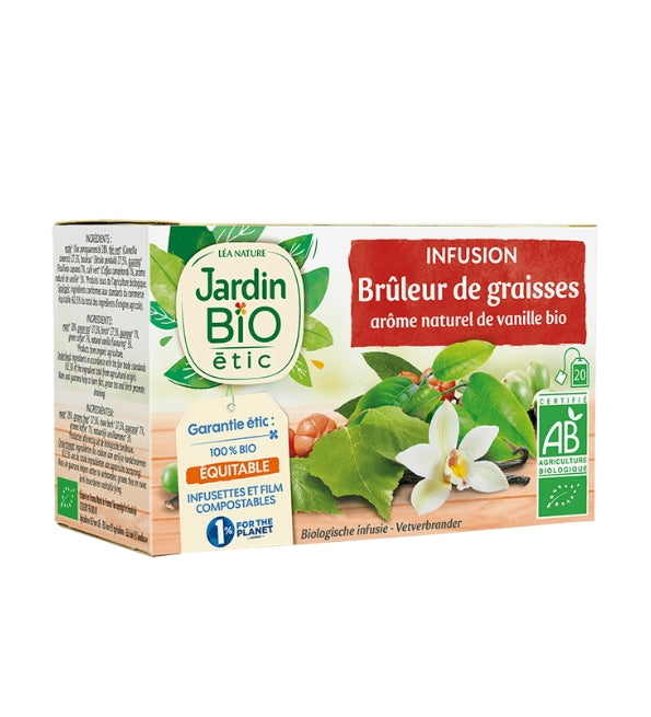 JARDIN BIO Infusion Brûleur de Graisses 20 sachets tisane bio minceur naturelle métabolisme combustion graisses - novaparapharmacie