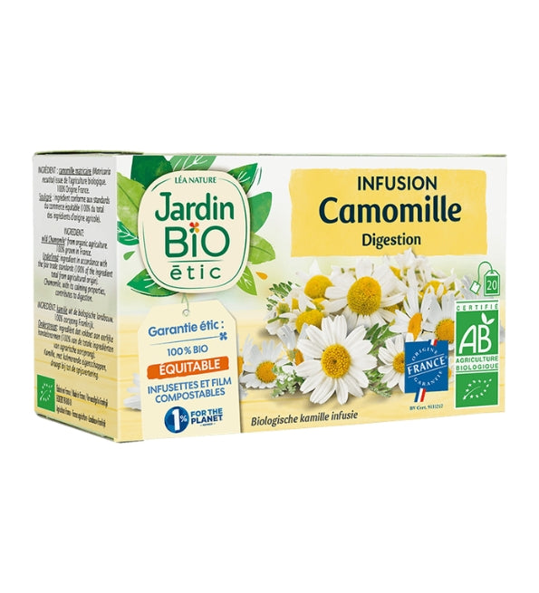 JARDIN BIO Infusion Camomille 20 sachets tisane bio apaisante naturelle relaxation bien-être sommeil anti-stress - novaparapharmacie