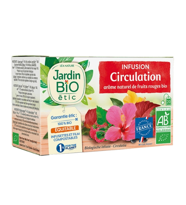 Jardin Bio Infusion Circulation Sanguine 20 Sachets tisane bio circulation sanguine jambes légères bien-être - novaparapharmacie
