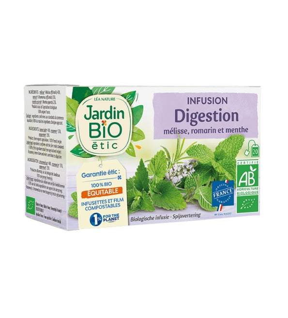 JARDIN BIO Infusion Digestion 20 sachets tisane bio digestive naturelle confort intestinal bien-être gastrique - novaparapharmacie
