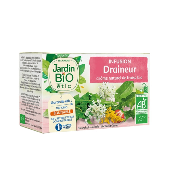 JARDIN BIO Infusion Draineur 20 sachets tisane bio détox naturelle drainage élimination toxines plantes - novaparapharmacie