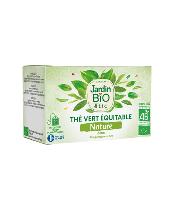 JARDIN BIO Infusion Thé Vert Nature Doux 20 sachets tisane bio antioxydante vitalité naturelle bien-être - novaparapharmacie
