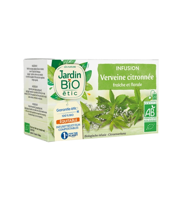 Jardin Bio Infusion Verveine Citronnée 20 Sachets tisane bio verveine citronnée relaxation digestion bien-être - novaparapharmacie