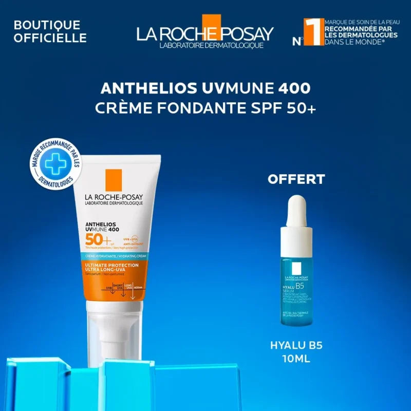 LA ROCHE POSAY ANTHELIOS ULTRA CRÈME INVISIBLE SPF 50+ 50ML = HYALU B5 SERUM 10ML OFFERT | Nova Para