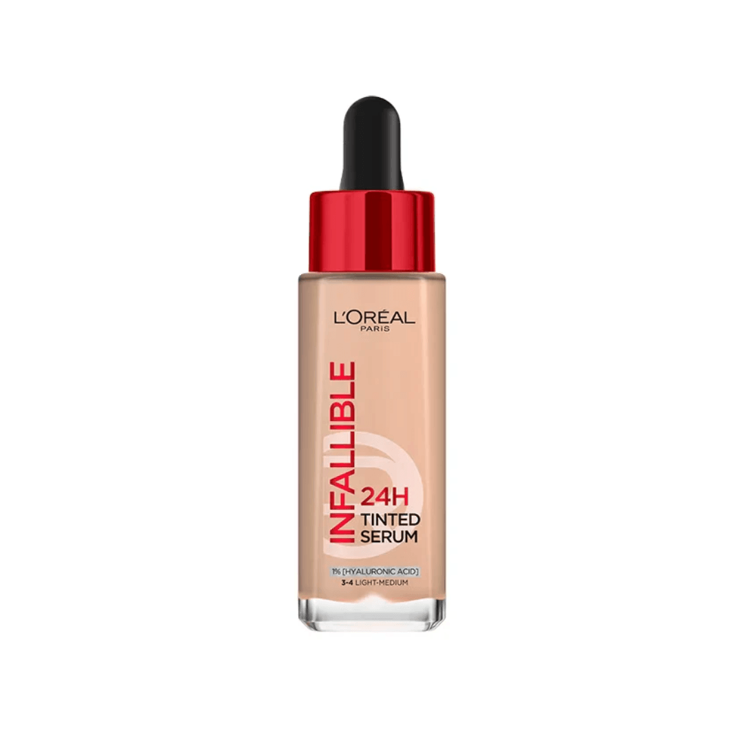 L'ORÉAL PARIS Infallible 24H Tinted Serum 30ml Fond de Teint Sérum Longue Tenue Hydratation Couverture Naturelle Toutes Teintes - Nova Parapharmacie