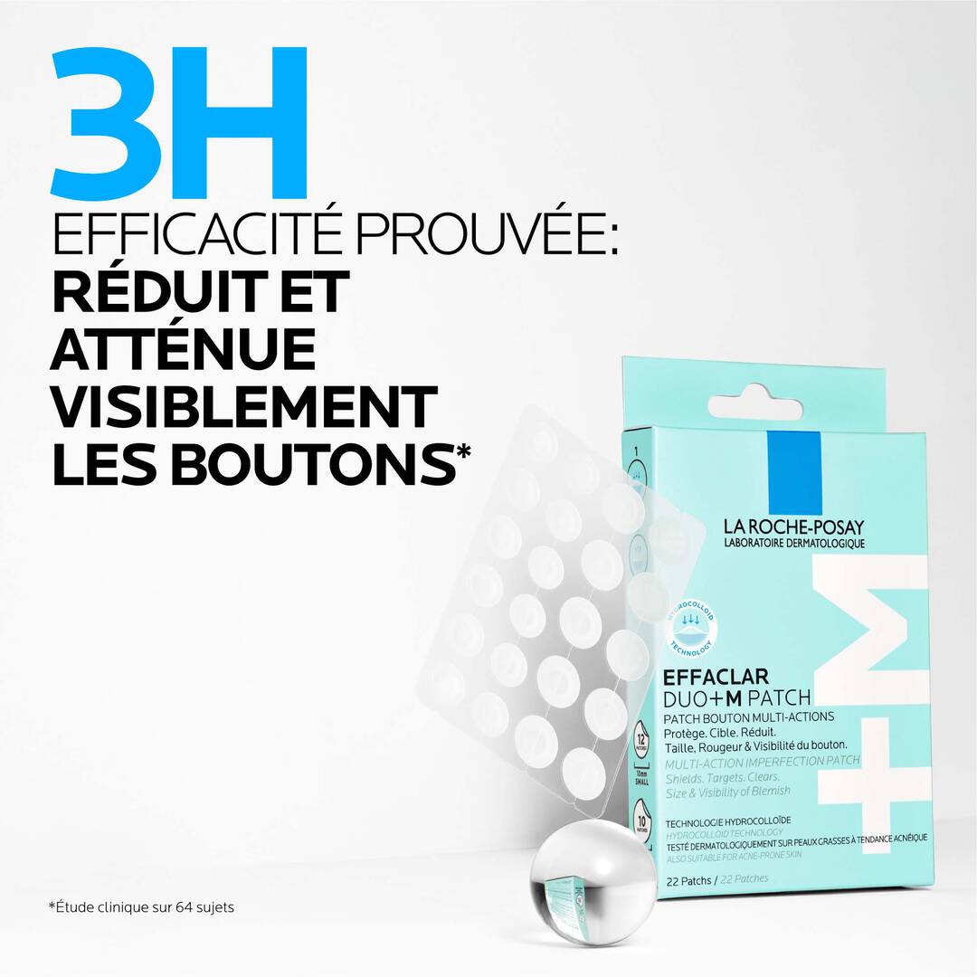  La Roche-Posay Effaclar Patch Anti-Imperfections DUO+M absorbe impuretés protège accélère cicatrisation - novaparapharmacie