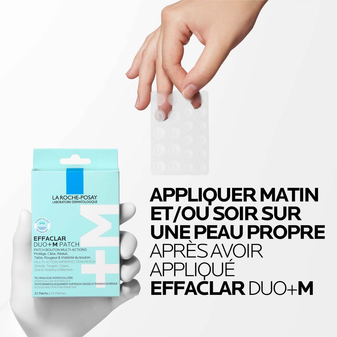 Application La Roche-Posay Effaclar Patch Anti-Imperfections DUO+M bouton visage patchs acné cicatrisation - novaparapharmacie