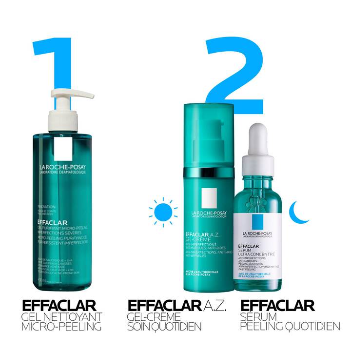 La Roche Posay gamme Effaclar collection gel-crème anti-imperfections ciblé acné peau grasse - novaparapharmacie