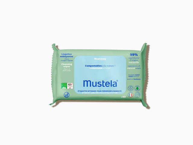 Mustela Lingettes nettoyantes compostables NATURELLE * 60 | Nova Para