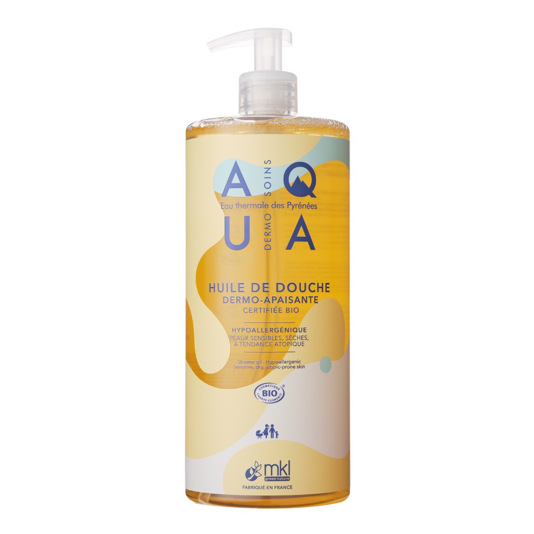 MKL Aqua Huile De Douche Dermo-Apaisante Bio 1L hydratée et protégée. | Nova Para