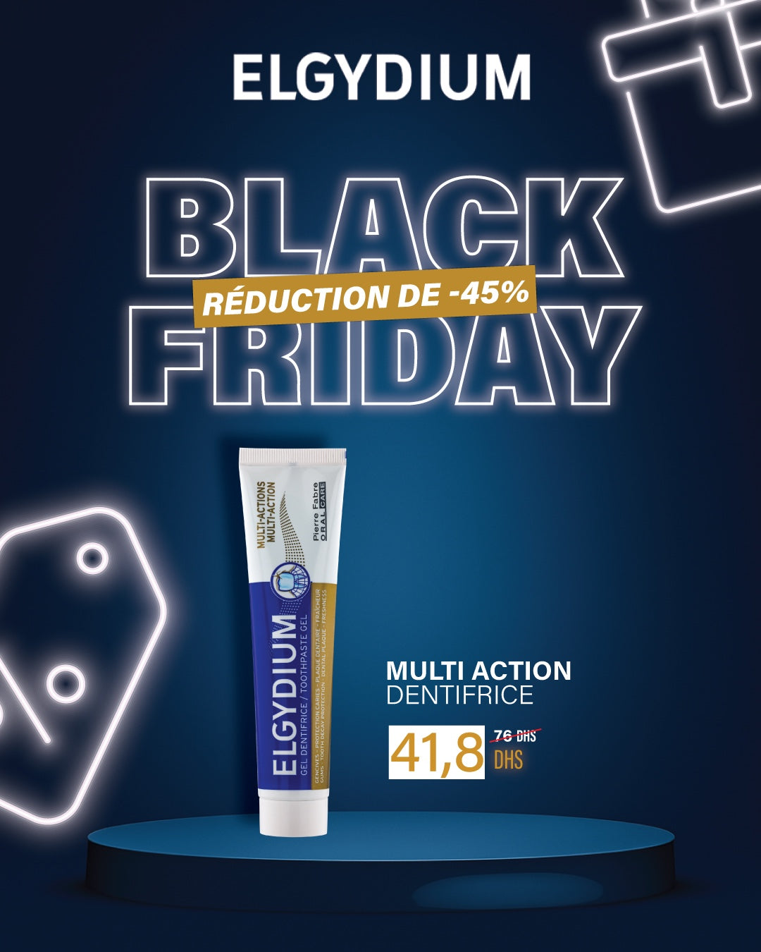 ELGYDIUM Multi-Actions Dentifrice 75ml fluorinol aquacyanée gencives plaque - novaparapharmacie
