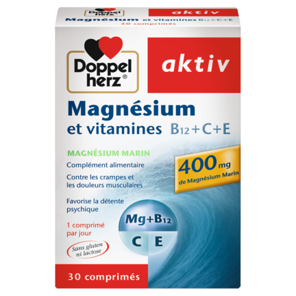 DOPPEL HERZ AKTIV Magnésium & Vitamines | 30 Comprimés