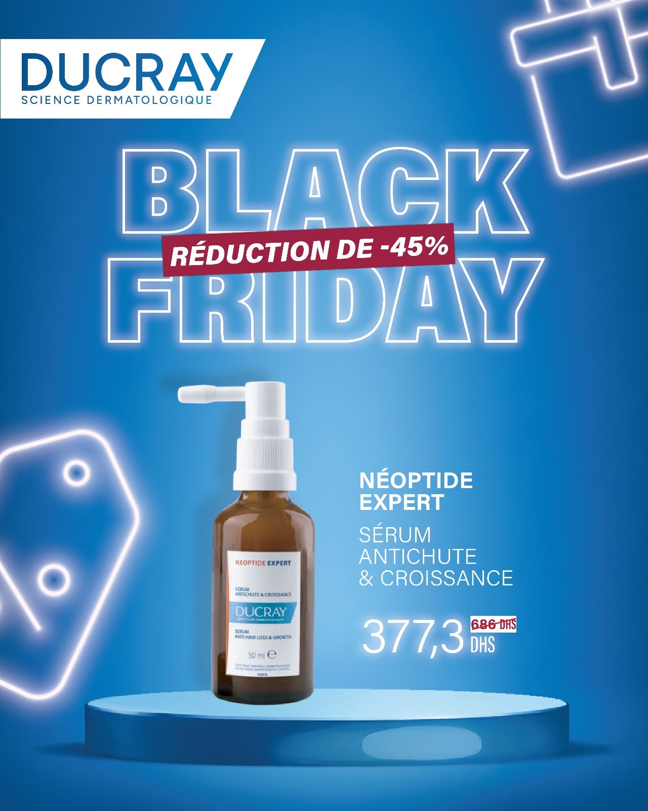  DUCRAY Neoptide Expert Sérum Antichute Croissance 2x50ml coffret blanc vert traitement intensif chute cheveux stimulation - novaparapharmacie