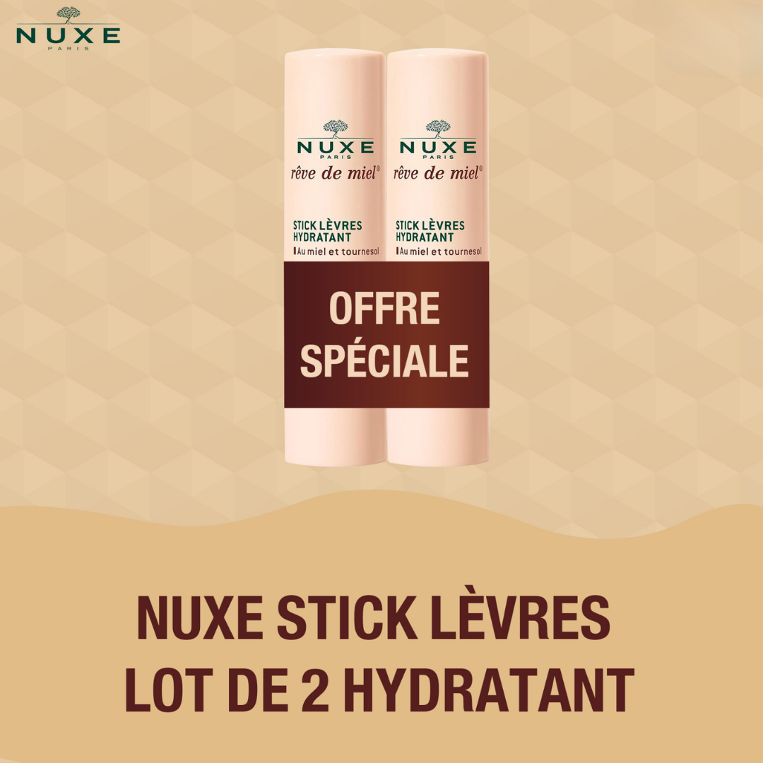 NUXE Rêve de Miel – Stick Lèvres Hydratant Lot de 2 | Nova Para