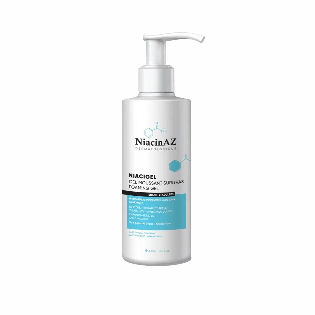 NIACINAZ NIACIGEL Gel Moussant Surgras 400ml Premium - Nettoyant Peaux Sensibles - Nova Parapharmacie