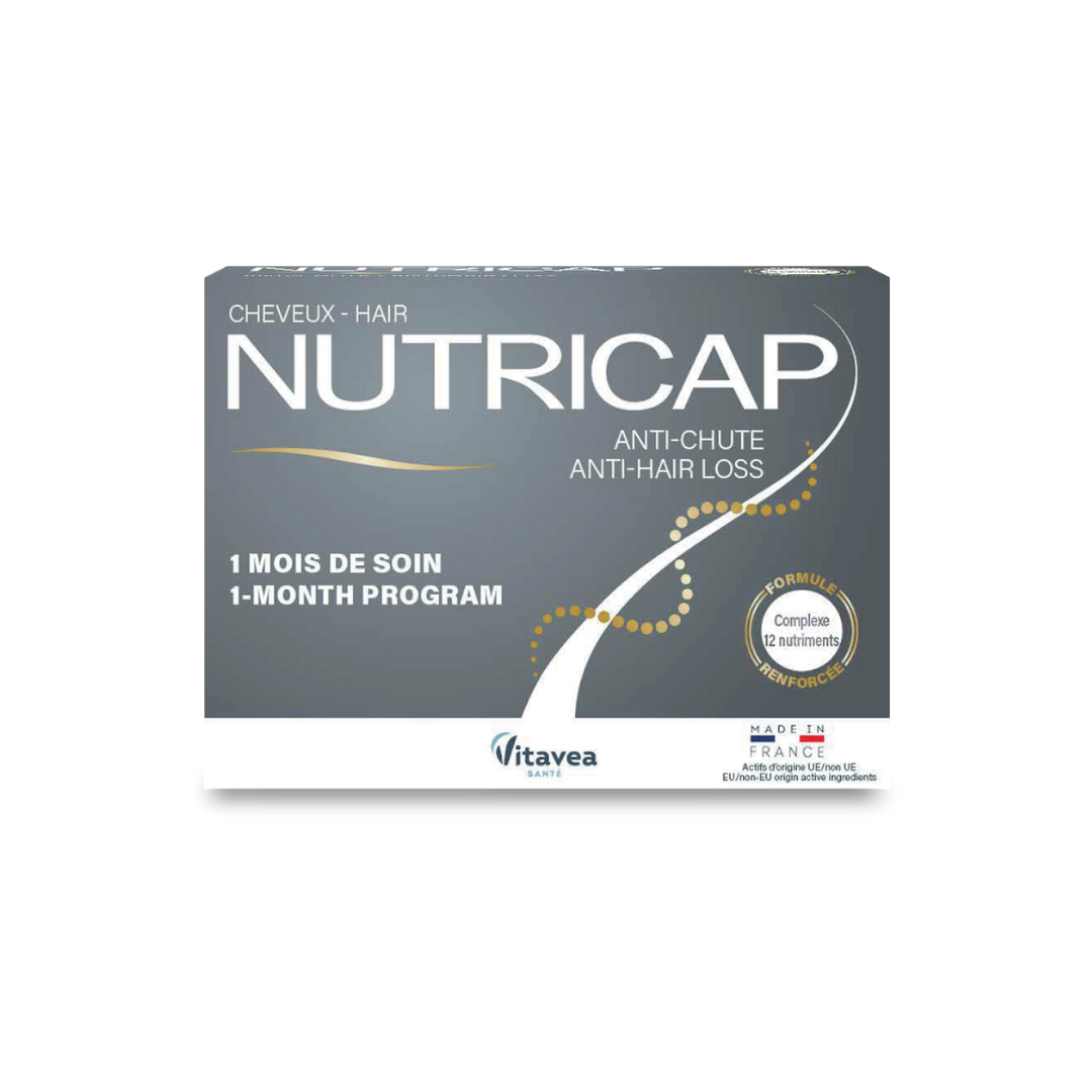 NUTRICAP Anti-Chute 1 Mois 30 Gélules complément alimentaire anti-chute cheveux anti-chute fortification pousse - novaparapharmacie