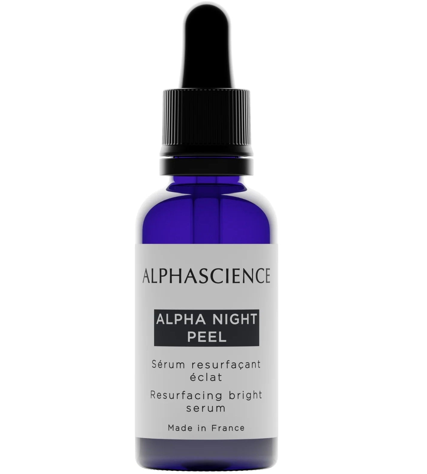 Alphascience Alpha Night Peel Serum 30ml sérum peeling nuit acides AHA BHA glycolique lactique salicylique exfolie - novaparapharmacie